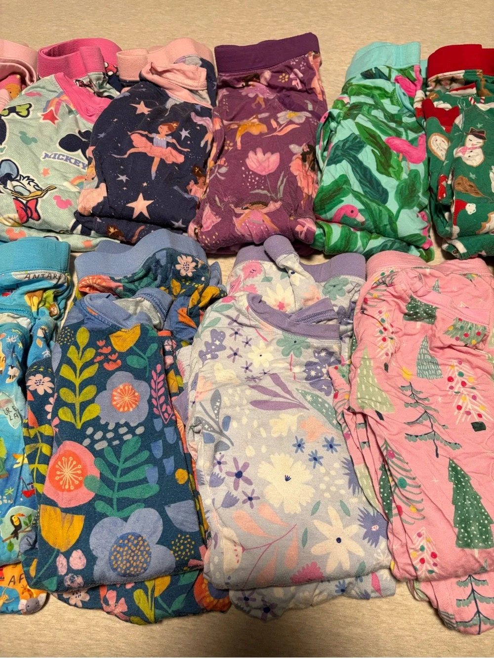 16 Pair Girl’s Little Sleepies pajamas, size 4t